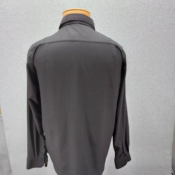 Denim & Flower Men's Black Button Down Textured Casual Shirt Sz XL Relaxed - Picture 3 of 4